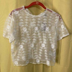 Forever 21 Small Cream Short Sleeve Top NEW w Tags